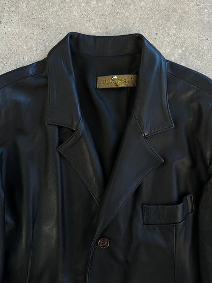 Italian Vintage 1990s Smooth Leather Trench Coat - L/XL