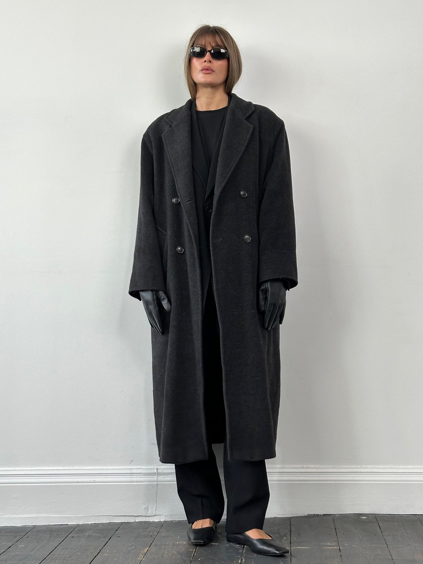 Marella Wool Cashmere Double Breasted Floor Length Coat - XL