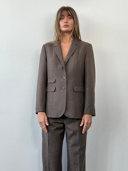 Vintage Pure Wool Stripe Single Breasted Suit - 38R/W30