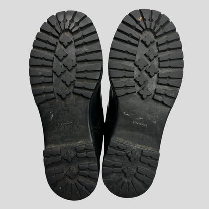 Prada Milano Leather Combat Boots - UK4.5/5