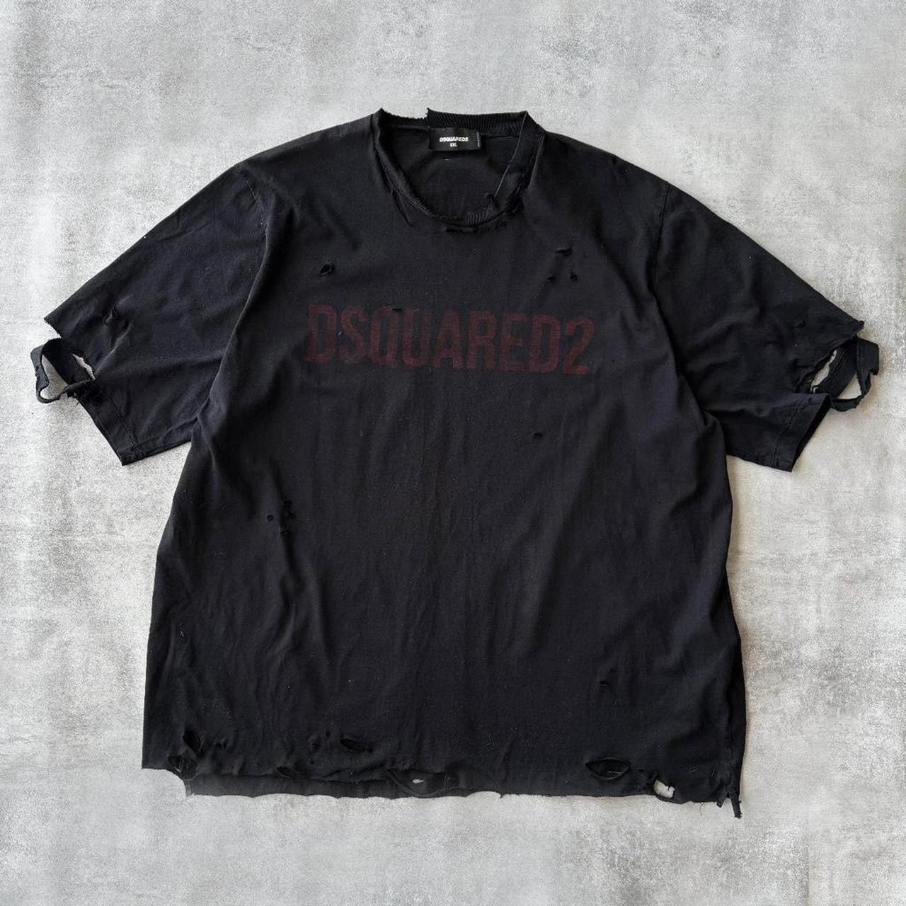 DSQUARED2 DISTRESSED T-SHIRT | O/S, Black