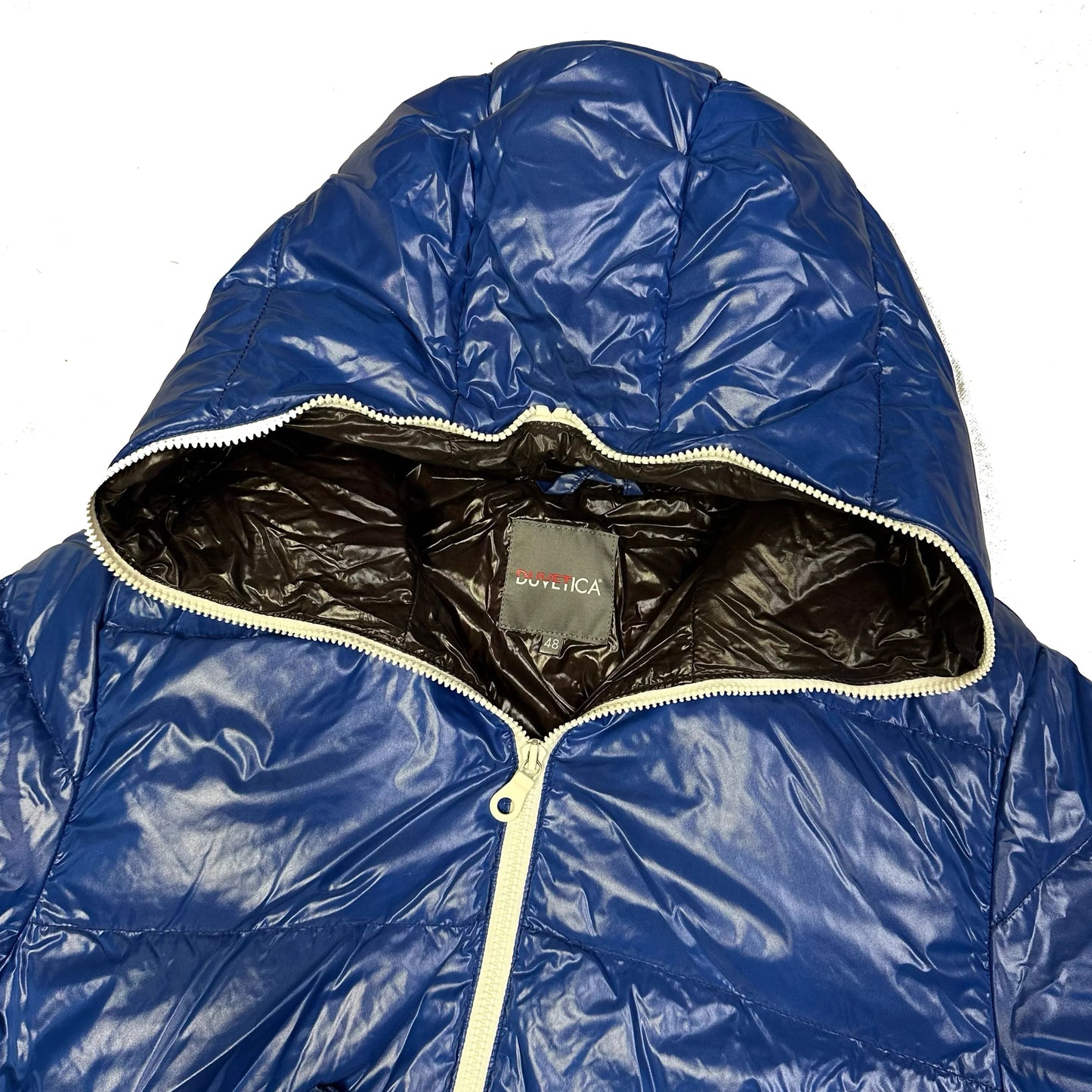 Duvetica Puffer Jacket In Blue & White ( M )