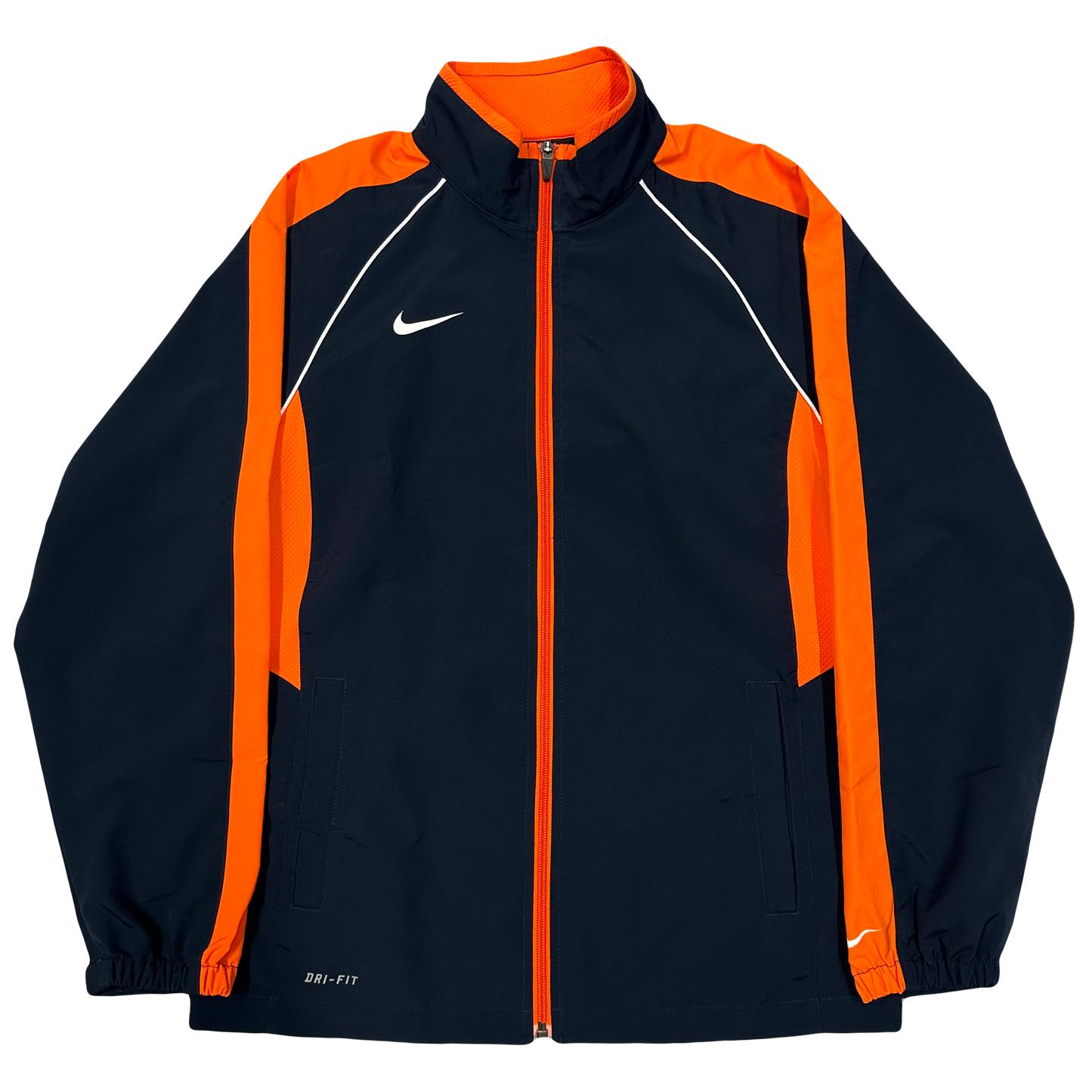 Nike 2000s Nylon Tracksuit In Navy & Orange ( S )