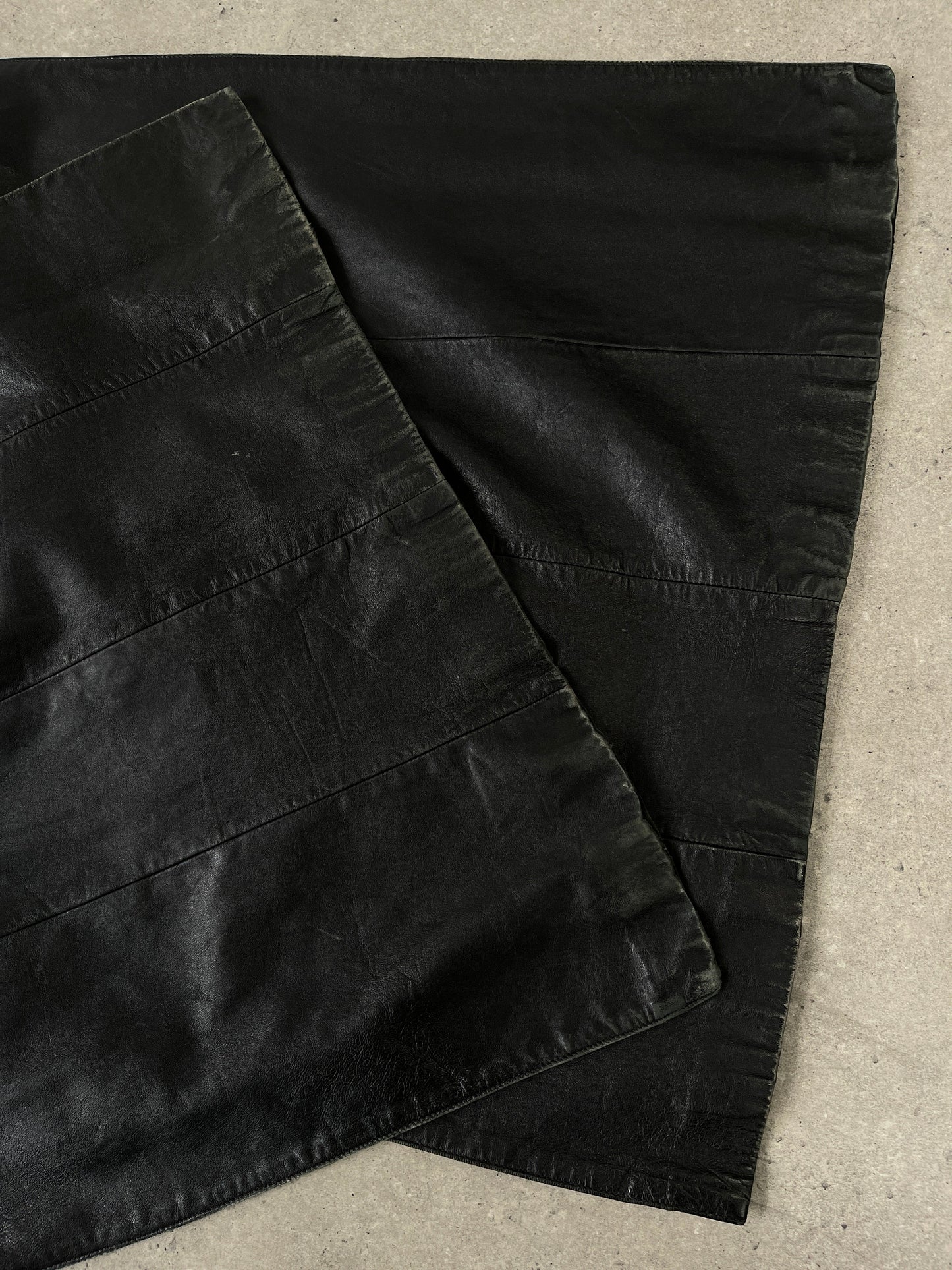 Vintage 1990s Floor Length Leather Trench Coat - S/M