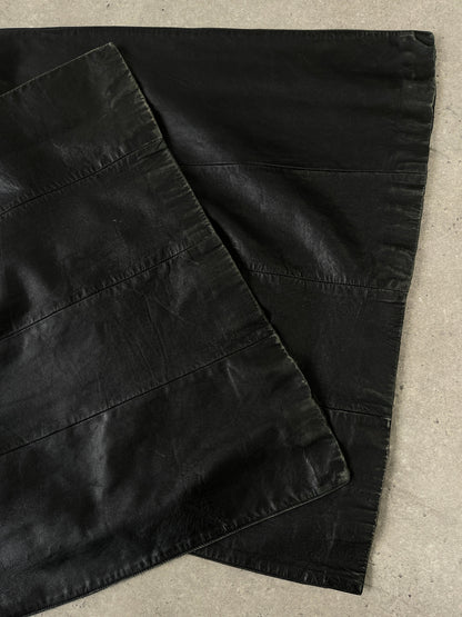 Vintage 1990s Floor Length Leather Trench Coat - S/M