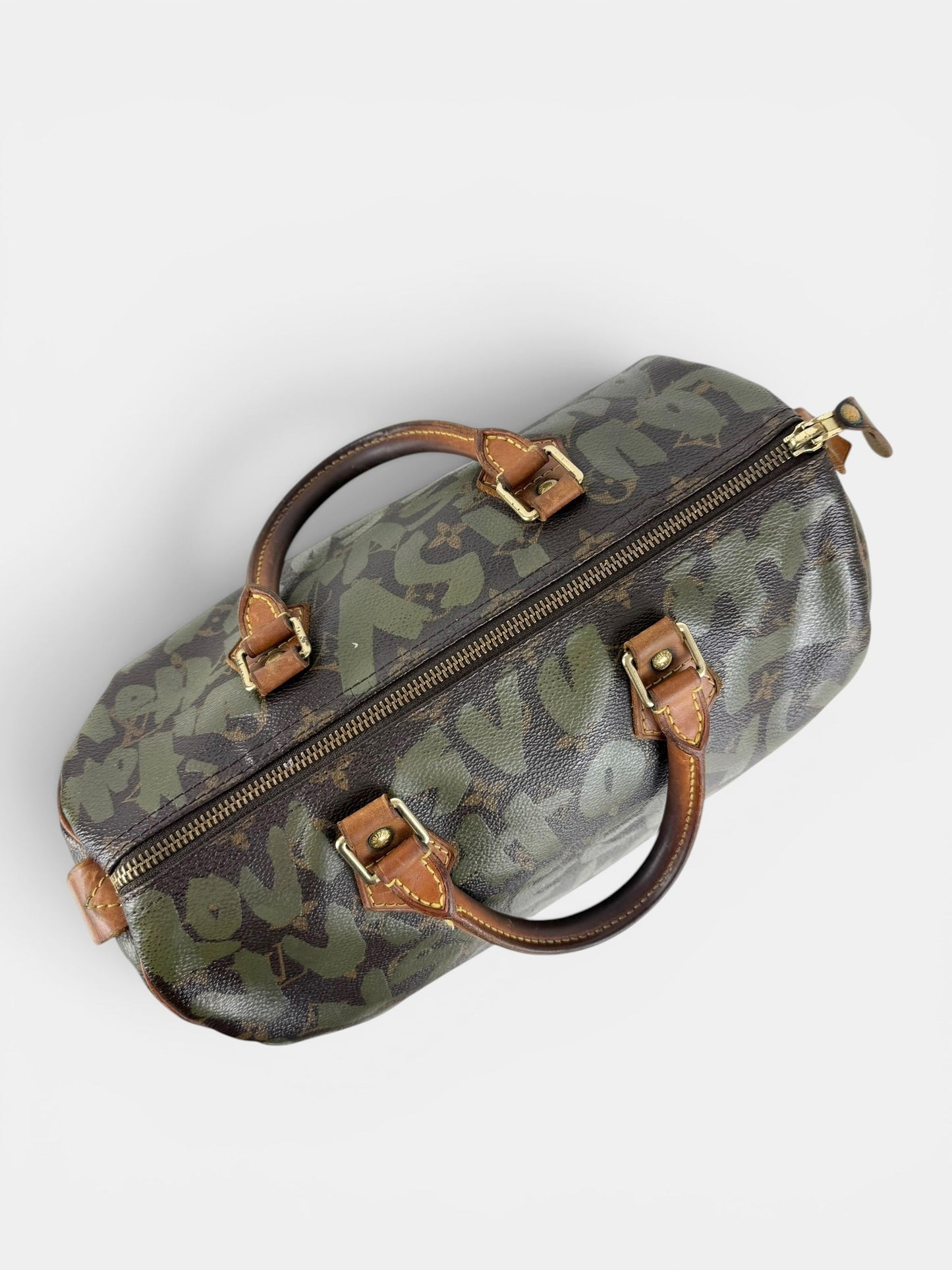 2001 Louis Vuitton x Stephen Sprouse Khaki Graffiti Speedy 30 Handbag | O/S, Multicoloured