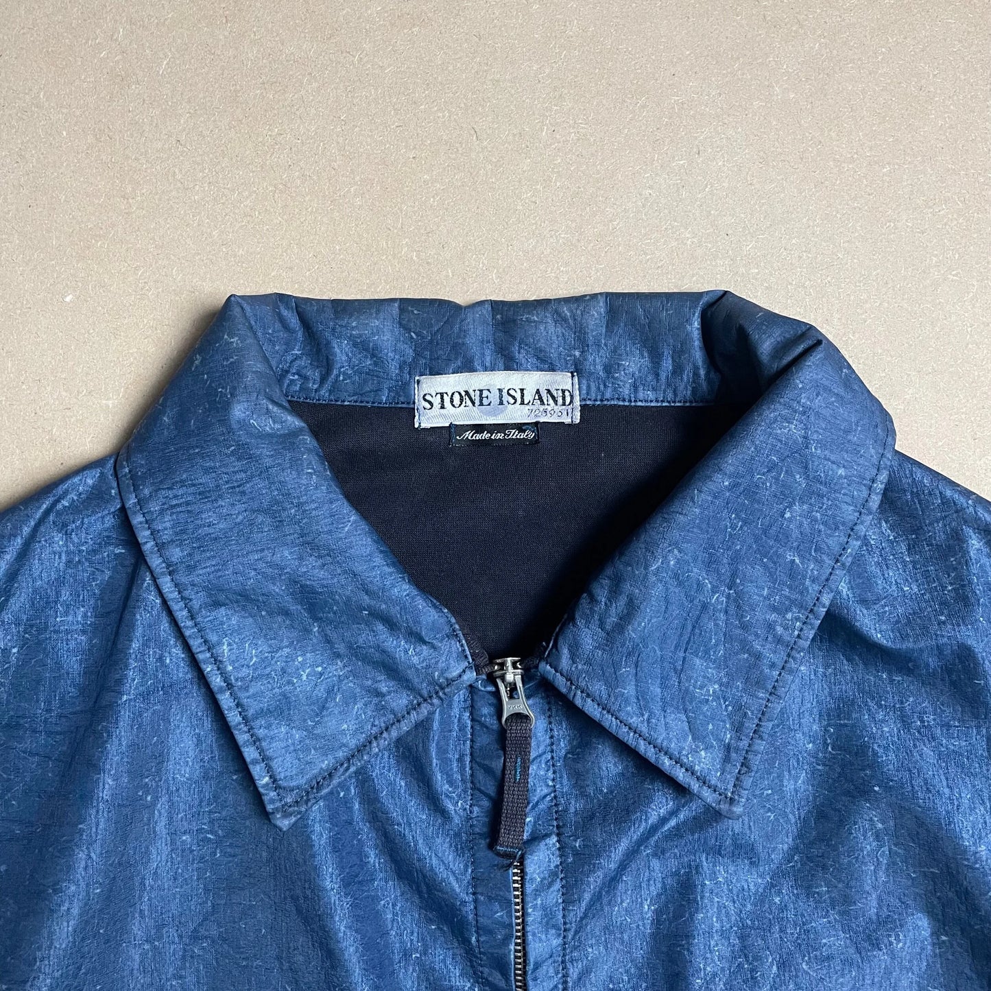 S/S 2002 Sapphire Blue Laminated Webbing 2 Biker Jacket