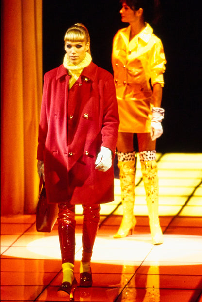 Versace c.1994 red boucle coat