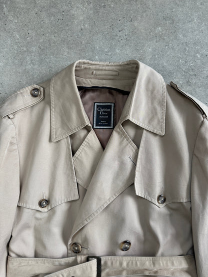 Christian Dior Monsieur Cotton Double Breasted Belted Trench Coat - L/XL