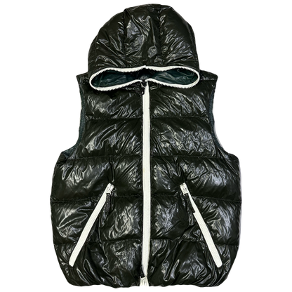 Duvetica Hooded Puffer Gilet In Dark Green ( M )