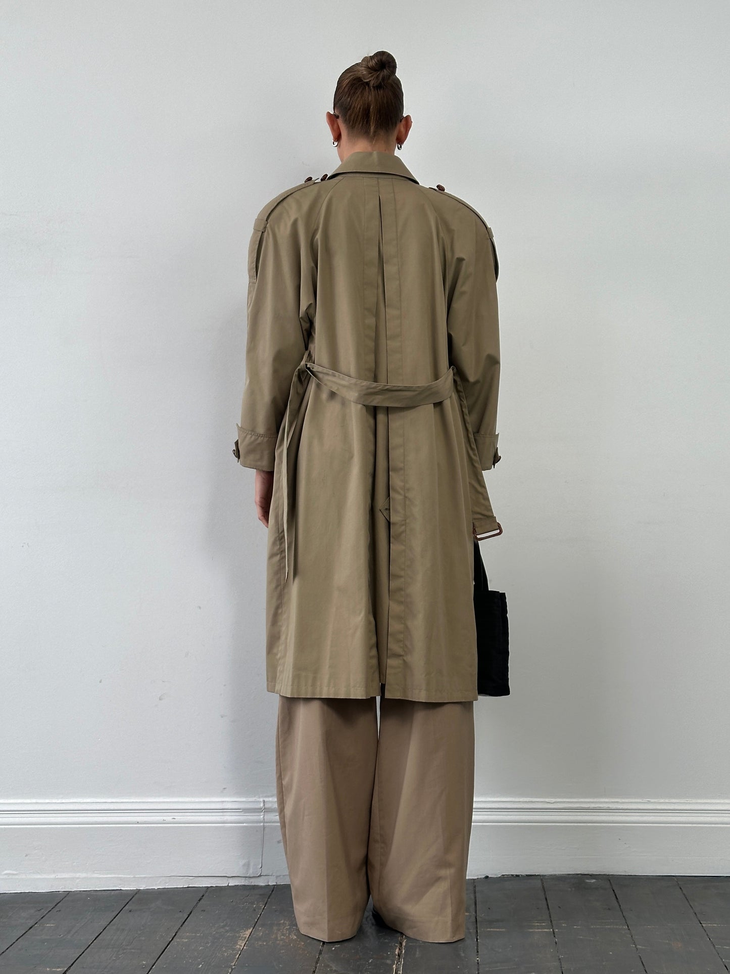 Vintage 1980s Nova Check Belted Trench Coat - M