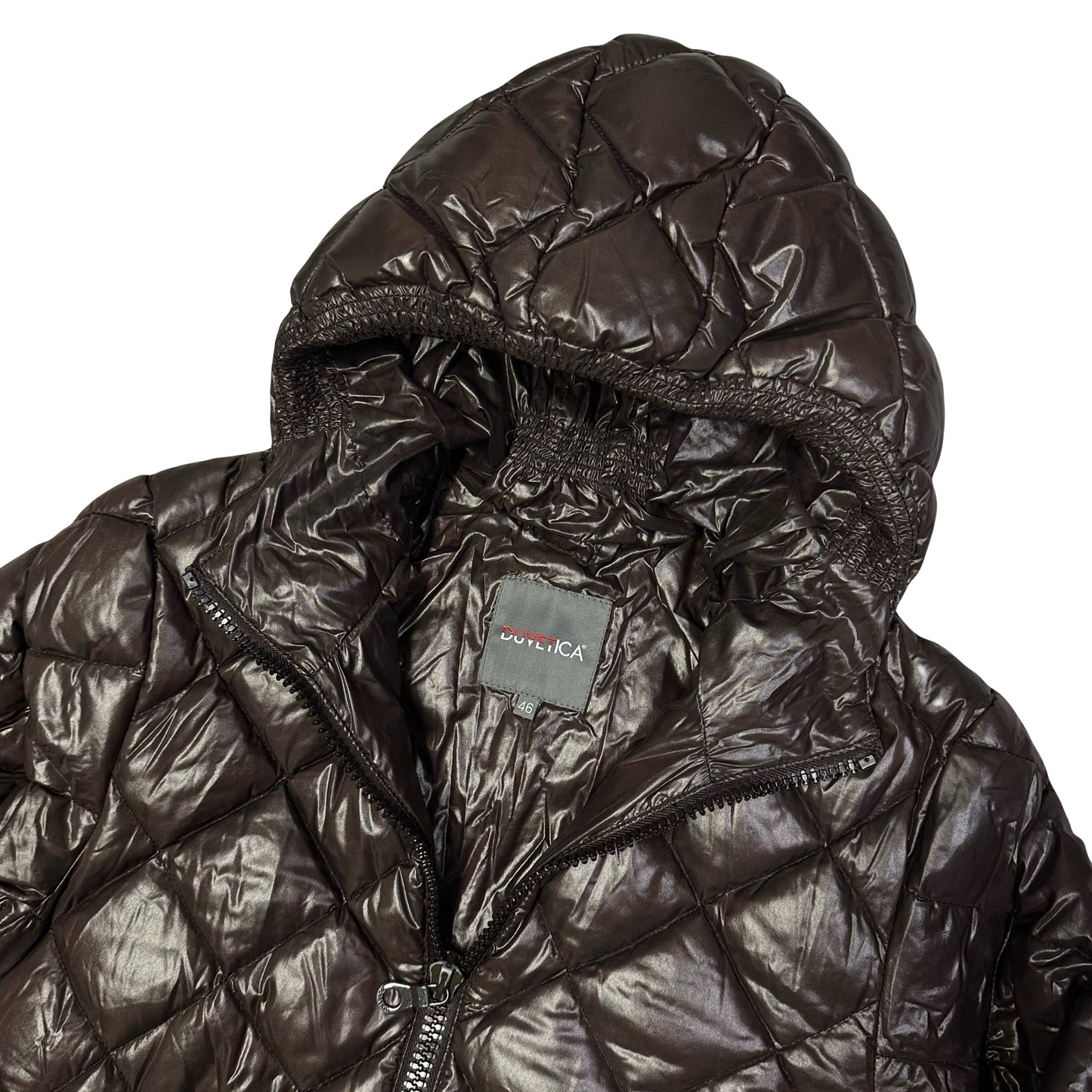 Duvetica Diamond Stitch Puffer Jacket In Brown ( S )