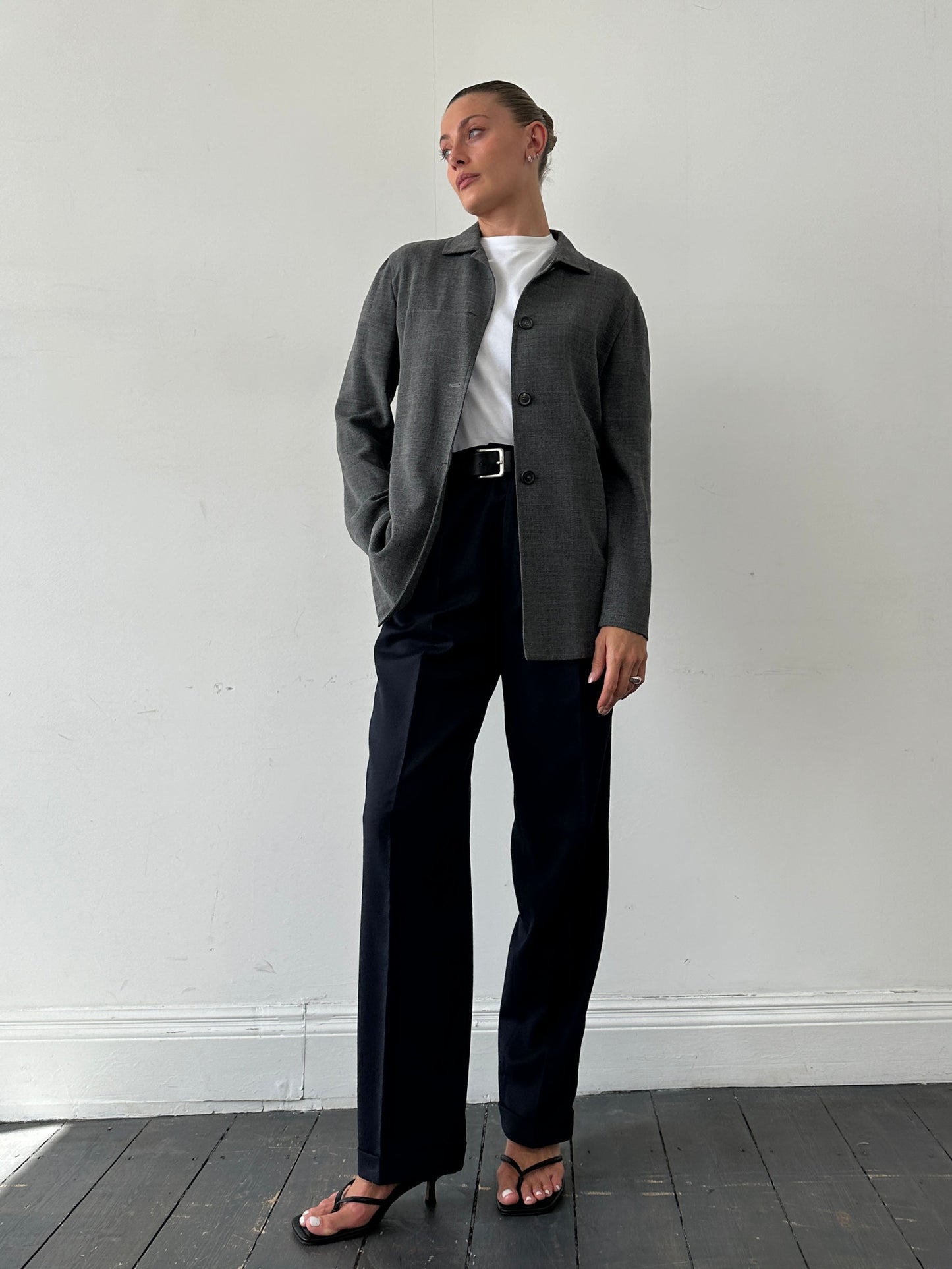 Marella Minimal Wool Lightweight Jacket - L