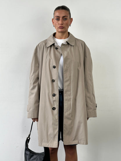 London Fog Cotton Single Breasted Trench Coat - XL