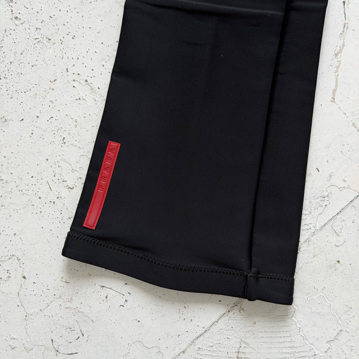 2000s prada sport neoprene panelled flared trousers | O/S, Red
