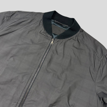 Prada Milano 2010 Shadow Plaid Nylon Bomber Jacket - IT54 (L) | Default Title, Grey