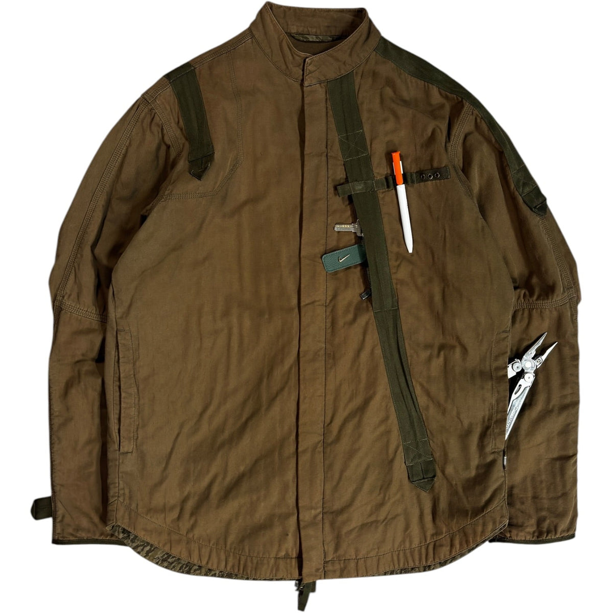 Maharishi 00's Dual Zip Military Cotton Jacket L | Large, Brown