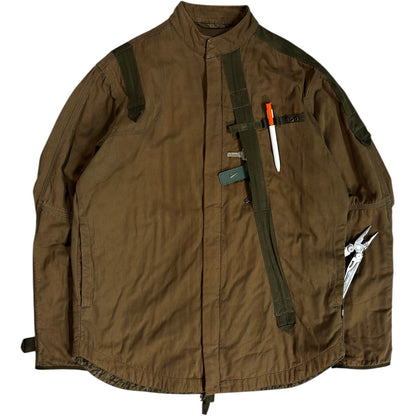 Maharishi 00's Dual Zip Military Cotton Jacket L | Large, Brown