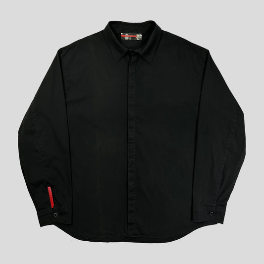 Prada Sport 1999 Co-nylon Black Red Tab Shirt - XL/XXL