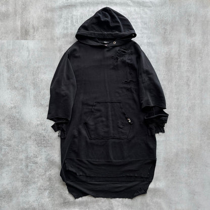 DIESEL DISTRESSED HOODIE | O/S, Black