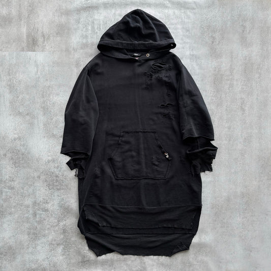 DIESEL DISTRESSED HOODIE | O/S, Black