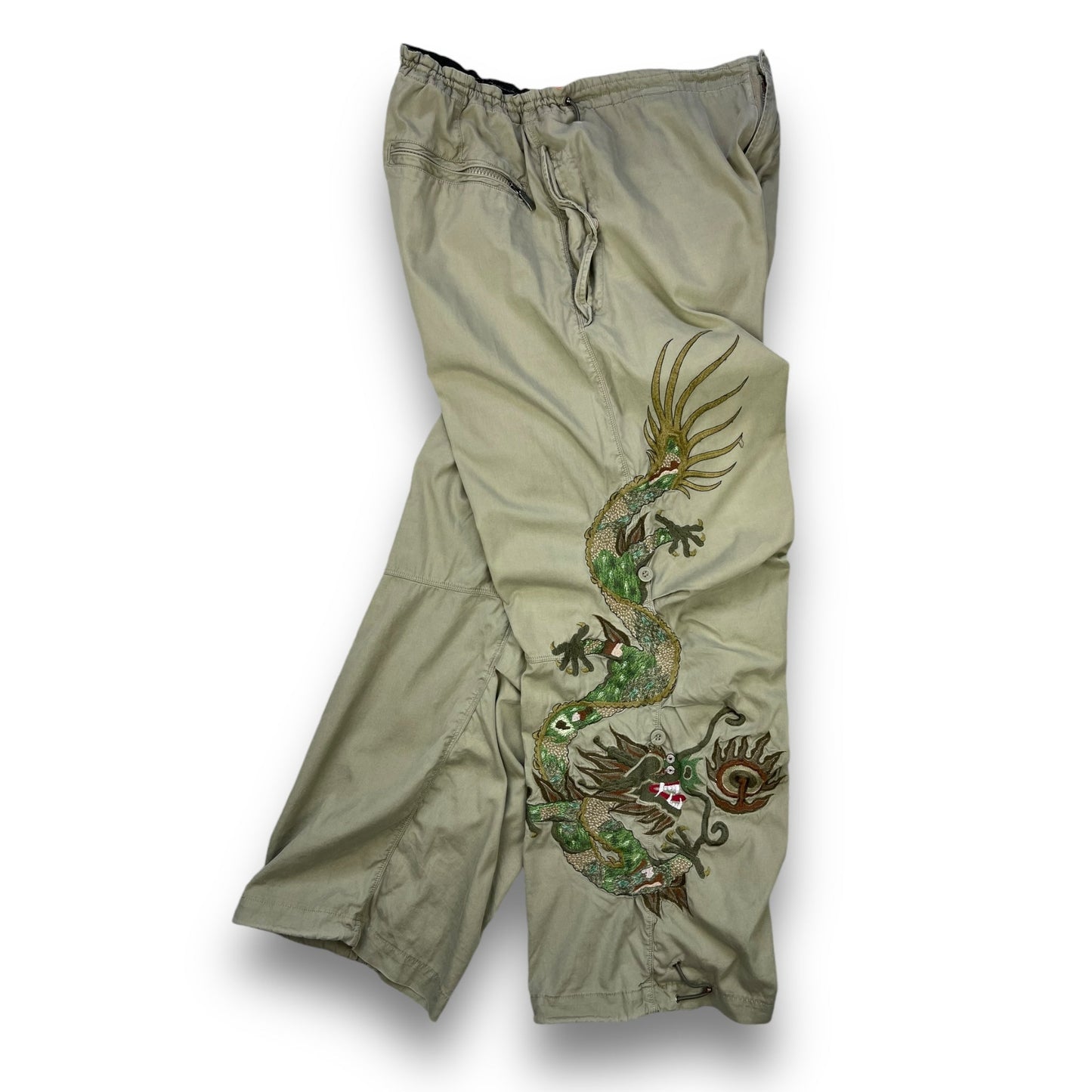 2002 Maharishi Embroidered Dragon Snopants (L) | Default Title, Red