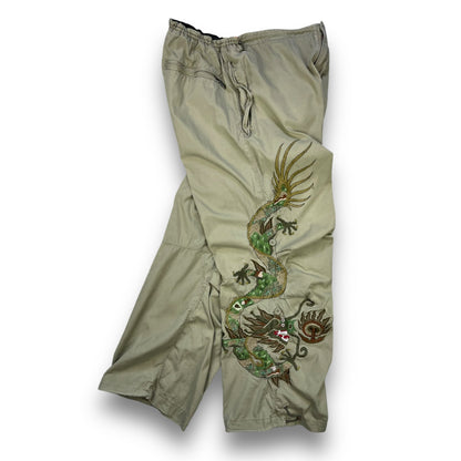 2002 Maharishi Embroidered Dragon Snopants (L) | Default Title, Red