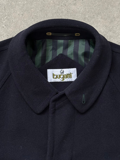 Vintage 1990s Pure Wool High Neck Belted Coat - XXL