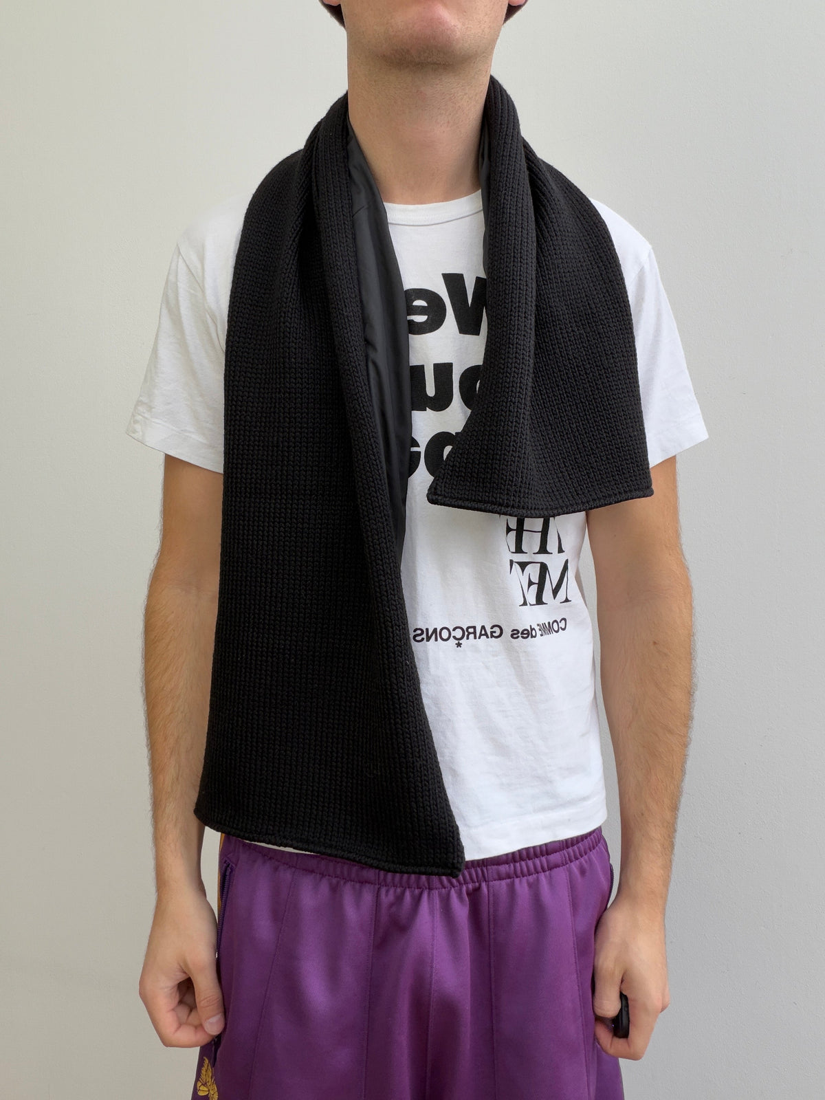 Prada Sport 00s Nylon & Wool Scarf | O/S, Black