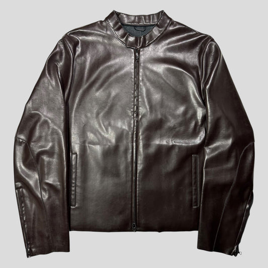 Neil Barrett AW00 PVC & Wool Leather Like Moto Jacket - L/XL | Default Title, Glossy Black