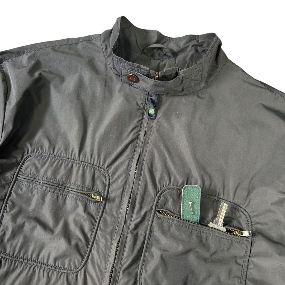 Armani Jeans 00's Dark Grey Cropped Multipocket Jacket XL | XL, Grey