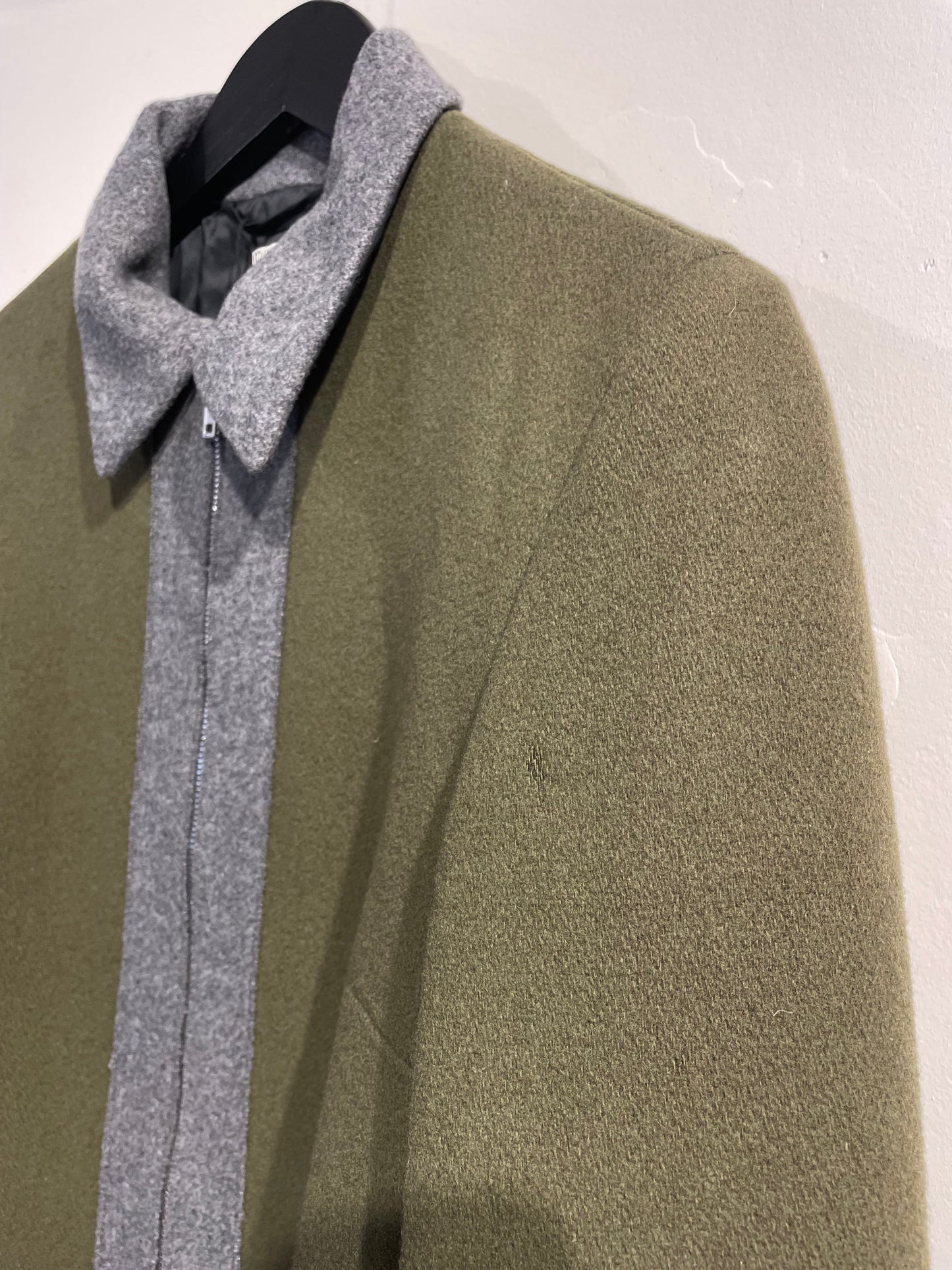Miu Miu Khaki Grey 90s/00s Wool Jacket | Large, Multicoloured