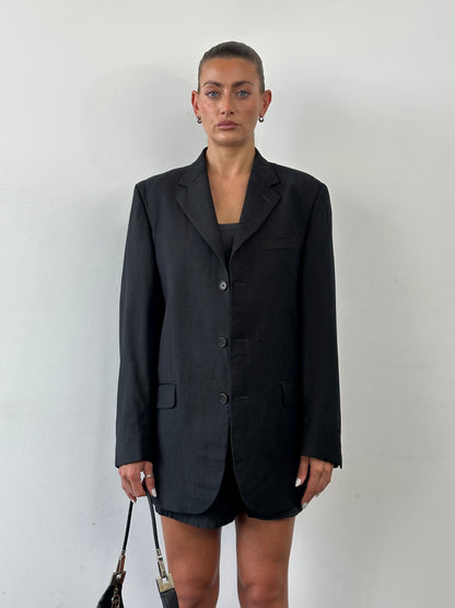 Yves Saint Laurent Pour Homme 1990s Pure Wool Single Breasted Blazer - 40R/XL