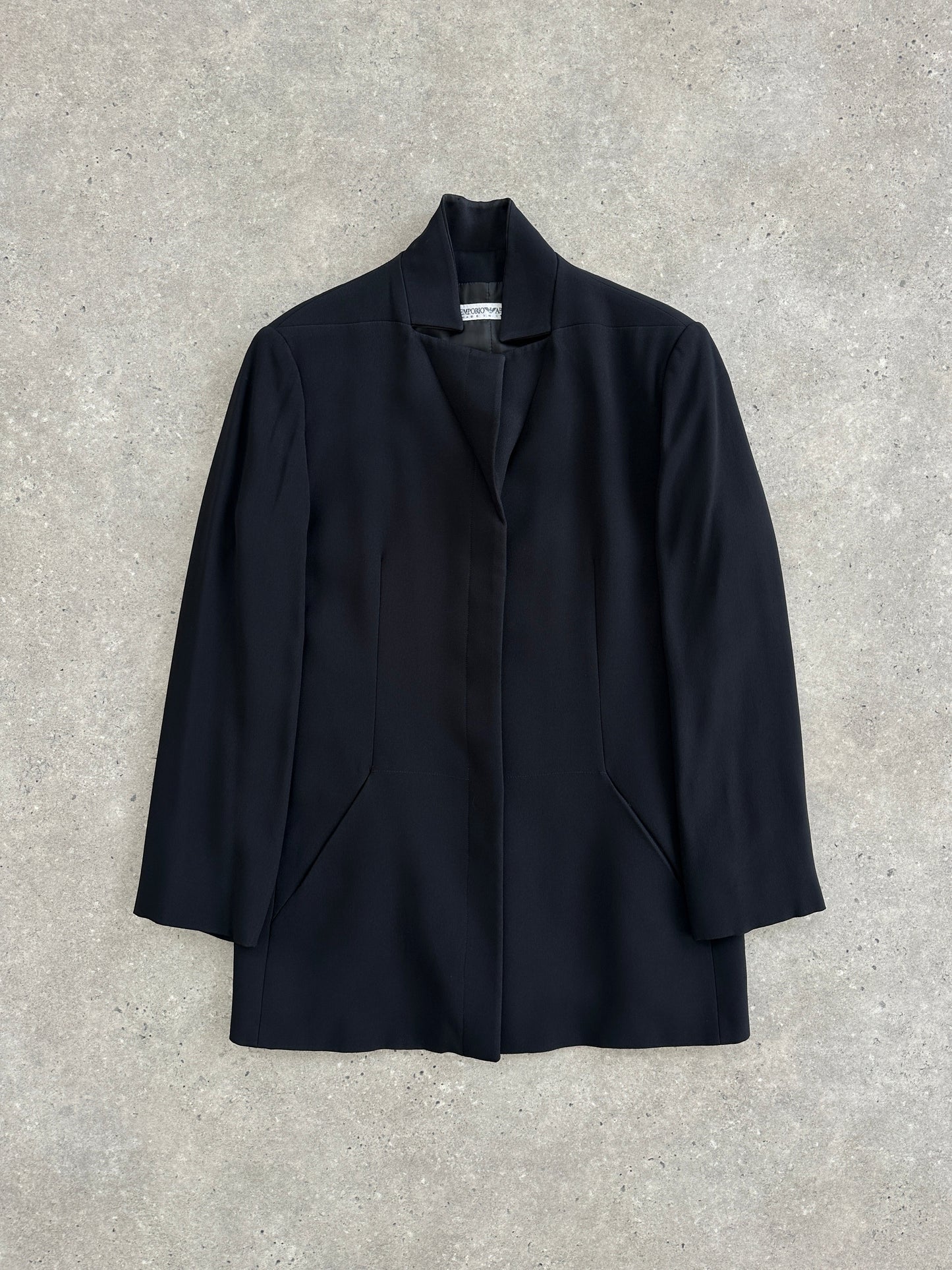Emporio Armani 1990s High Neck Tailored Blazer Jacket - M