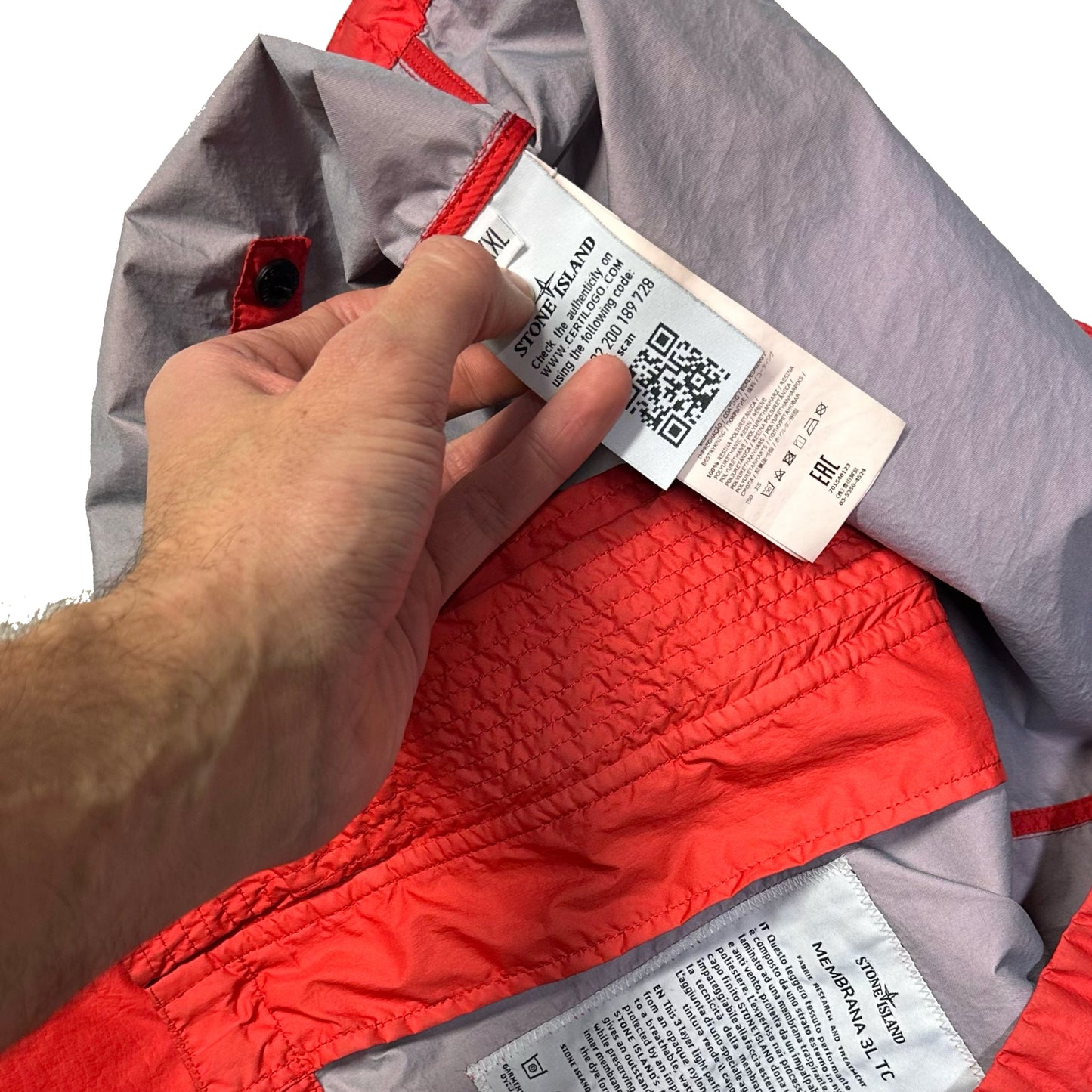 Stone Island Membrana 3L TC Jacket in Red ( XXL )