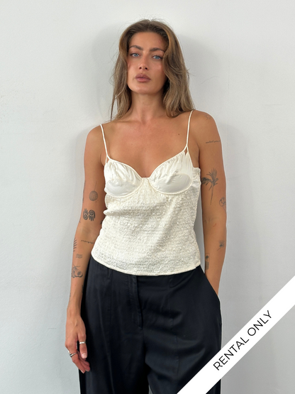 Giorgio Armani 1990s Silk Ruched Top - M