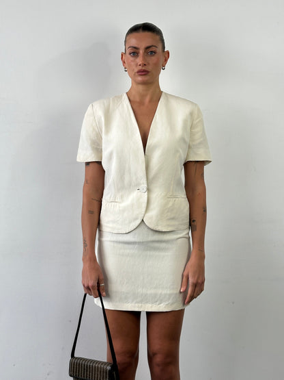 Missoni 90s Linen Silk Blazer Mini Skirt Two Piece Set - S/M