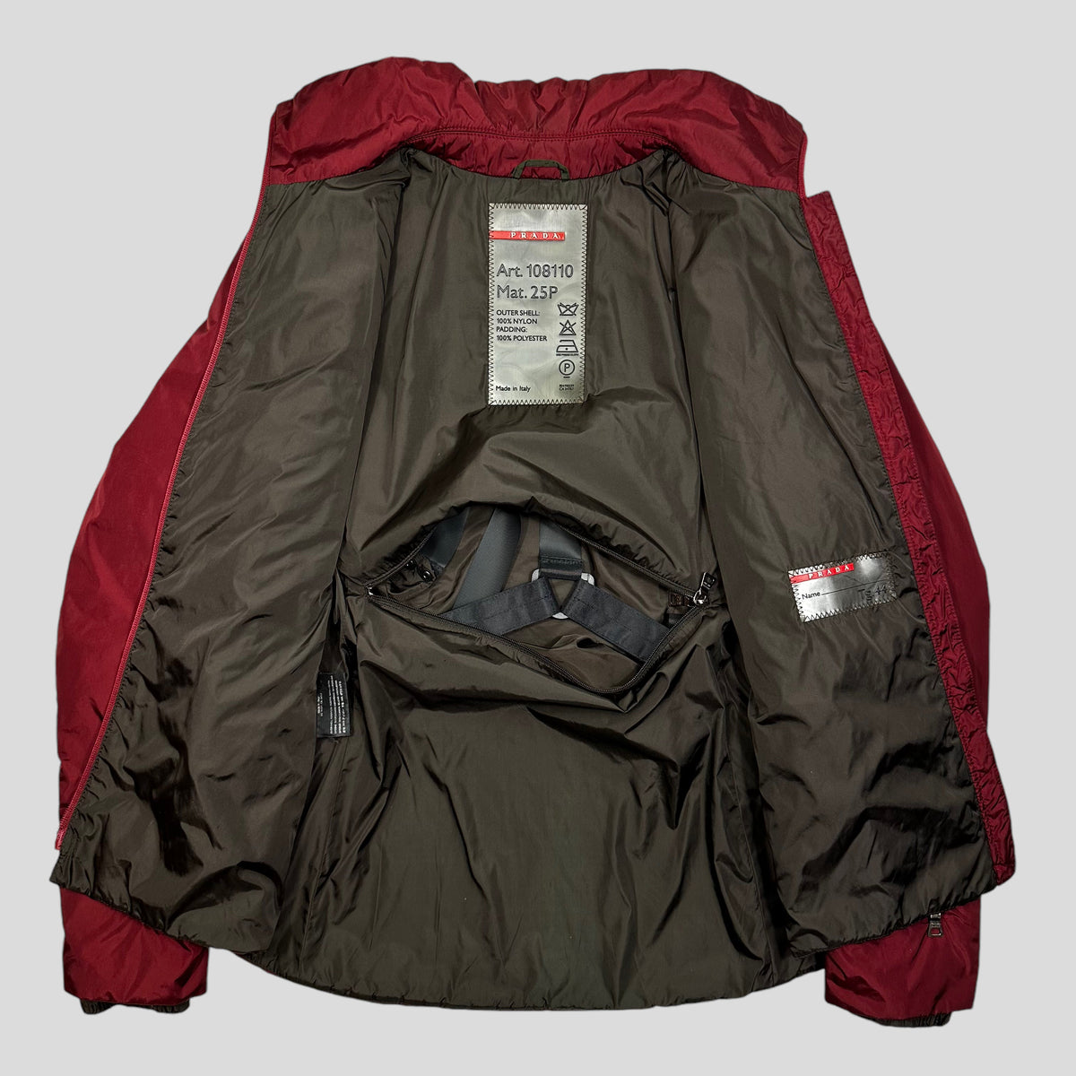 Prada Sport AW00 Technical Nylon Padded Backpack Jacket - IT44 (S) | O/S, Multicoloured