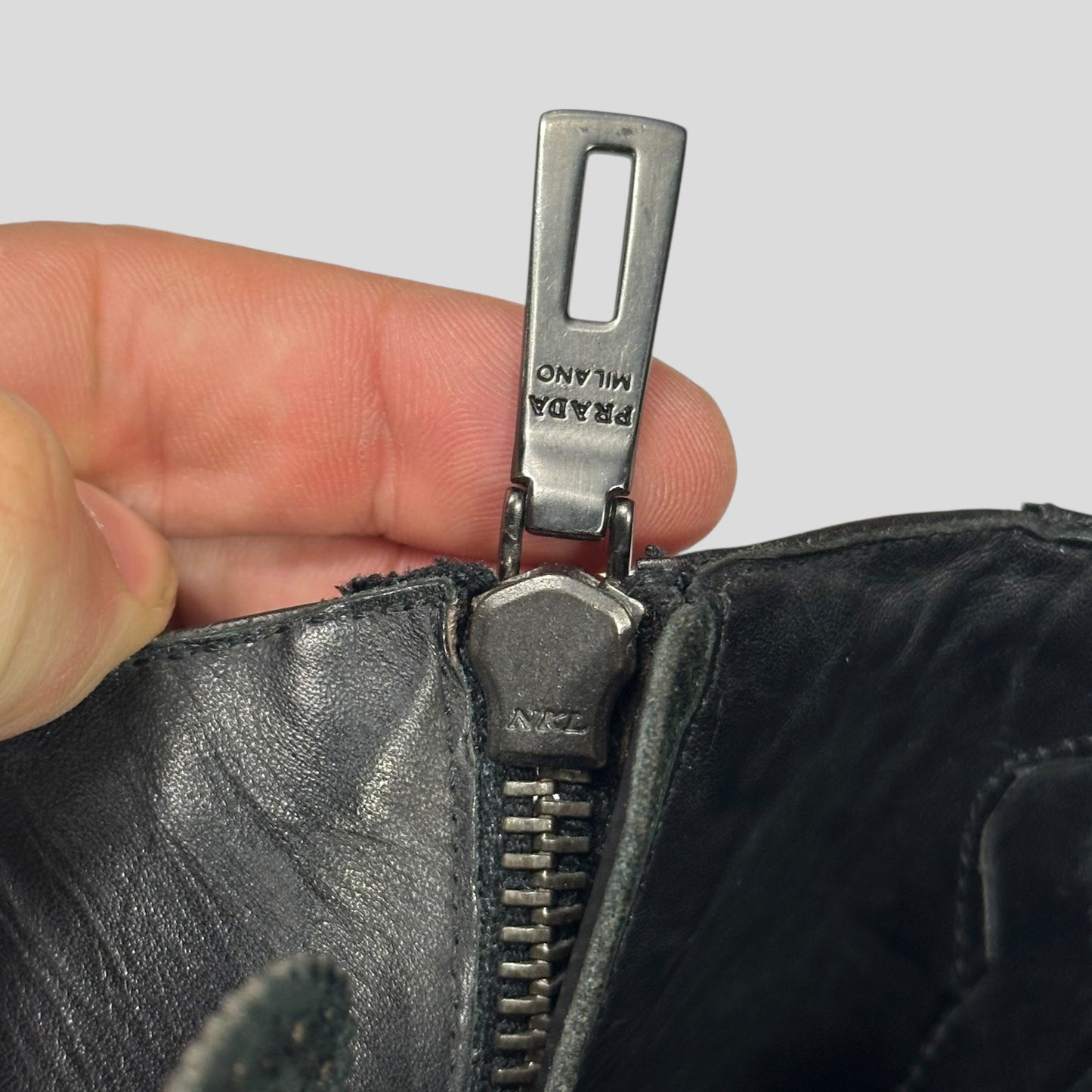 Prada Brogue Detailed Leather Combat Boots - UK7.5/8