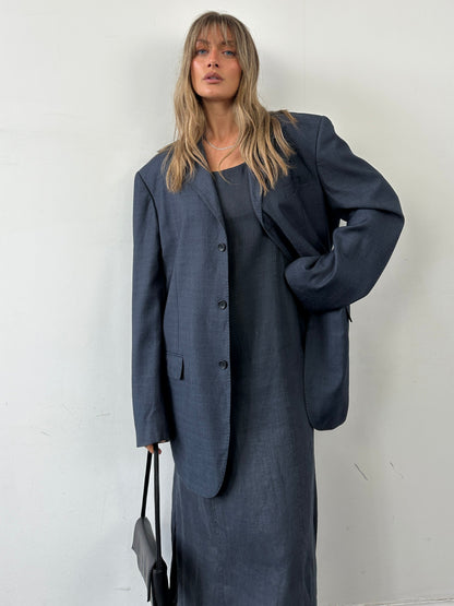 Vintage 1990s Wool Blend Single Breasted Blazer - 48R/XXXL