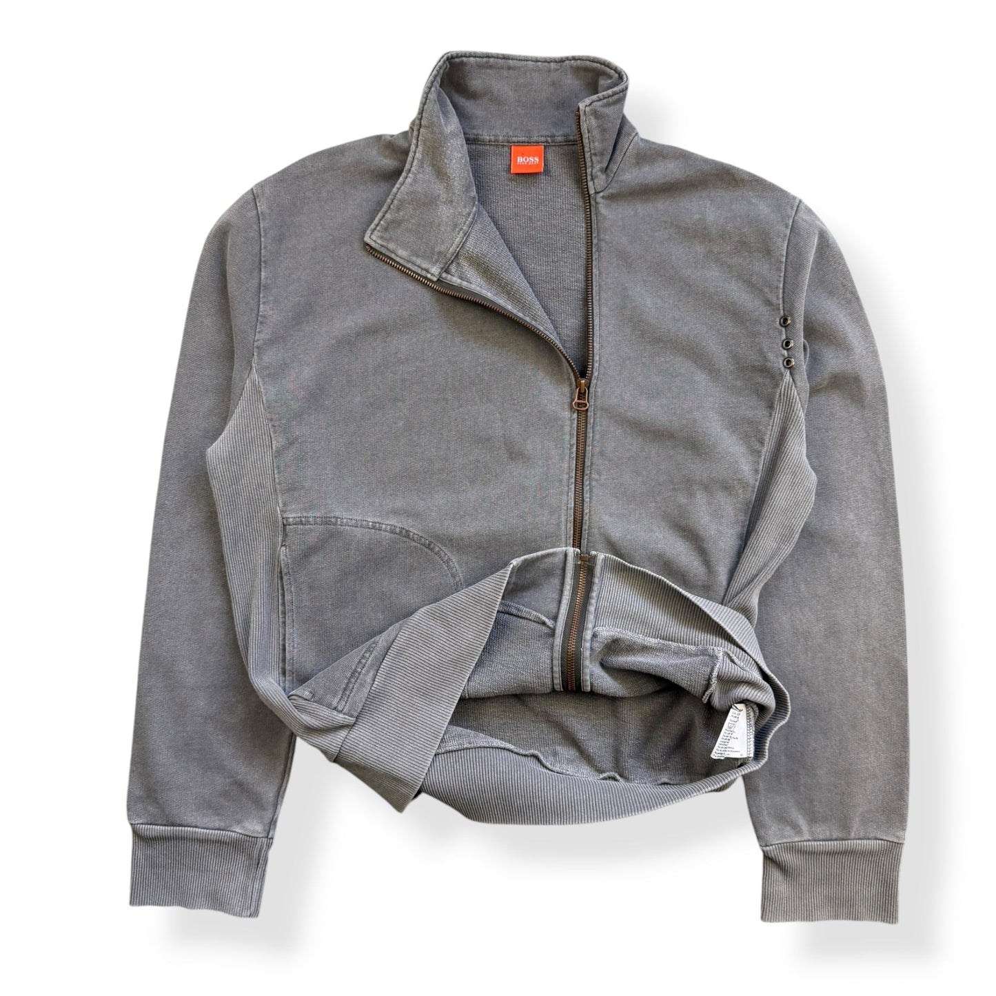 2000's Hugo Boss 'Orange' Off-centre Zip Jumper (L) | Large, Orange