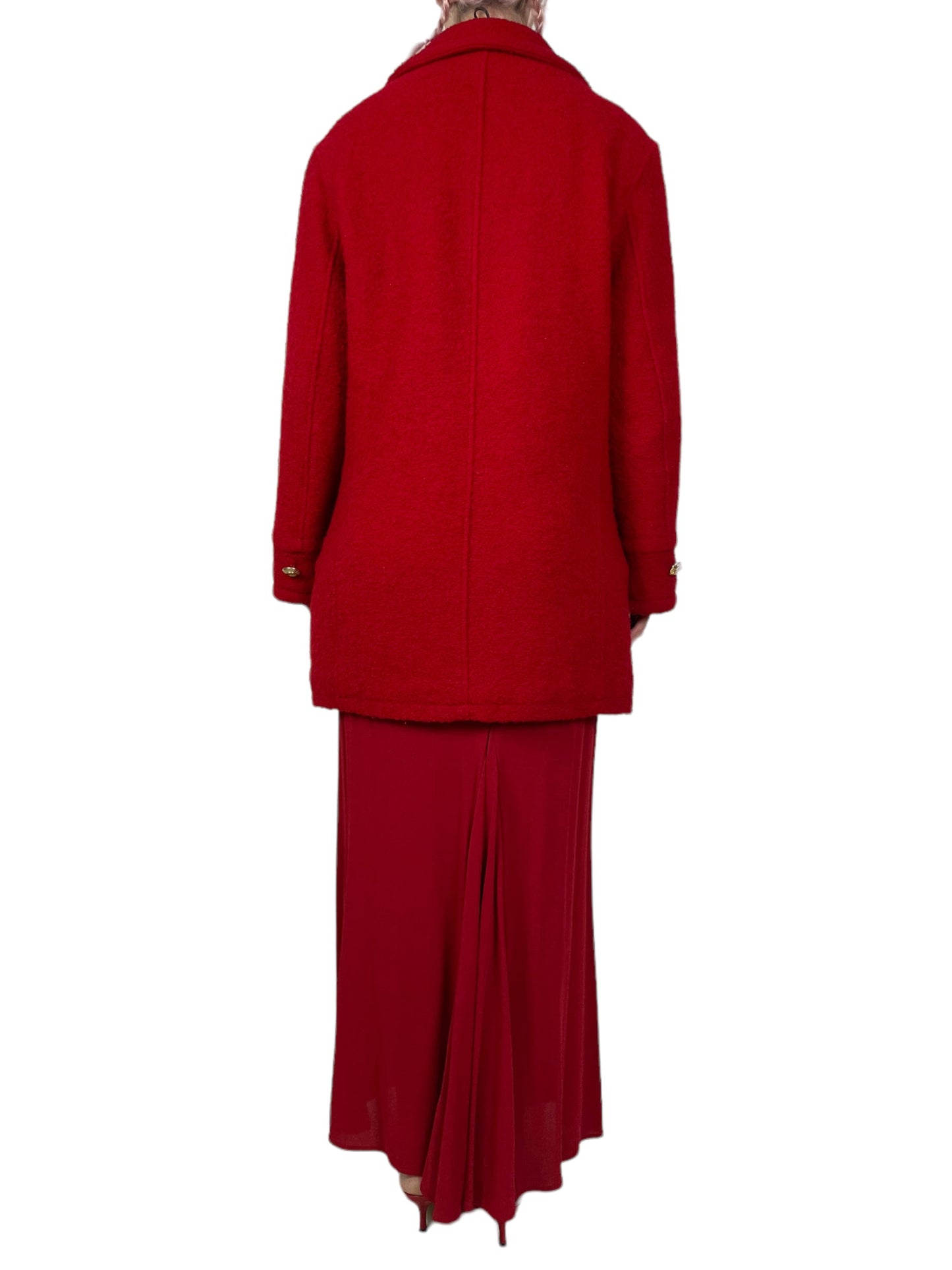 Versace c.1994 red boucle coat