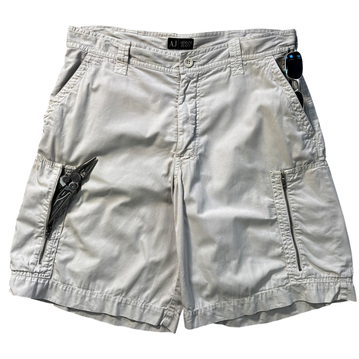 Armani Jeans 00’s Cotton Cargo Shorts W34 | W34, Cream