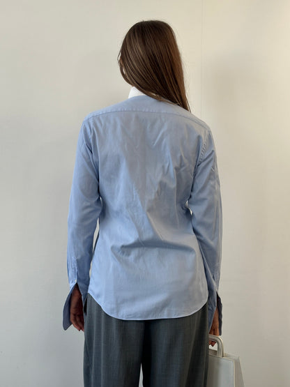 Christian Dior Monsieur 1980s Cotton Tuxedo Dress Shirt - M