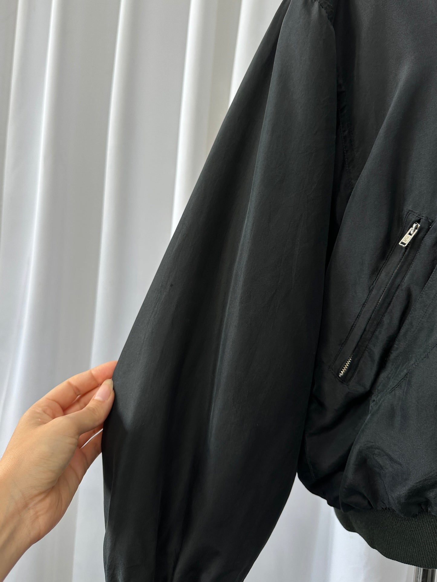 Vintage 1990s Pure Silk Bomber Jacket - M/L