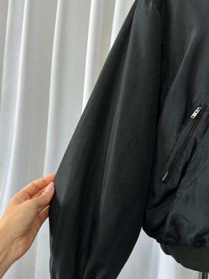 Vintage 1990s Pure Silk Bomber Jacket - M/L
