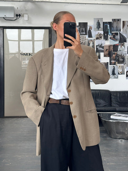 Giorgio Armani Le Collezioni 1990s Wool Woven Blazer - 40R/L