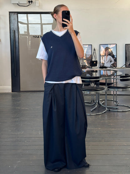 Burberry London 1990s Cotton Sleeveless Logo Knitted Jumper - XL