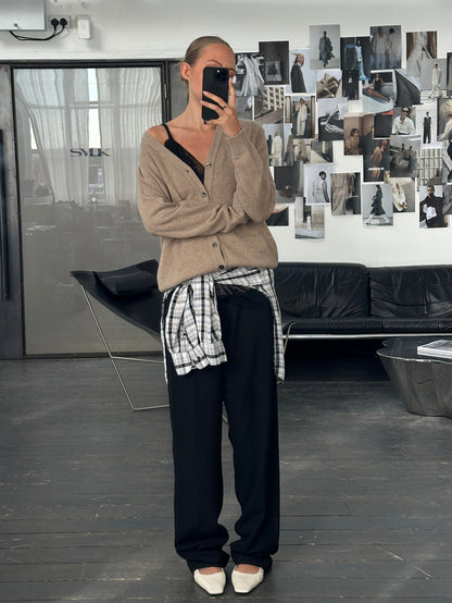 Italian Vintage 1990s Virgin Wool Knitted Cardigan - L