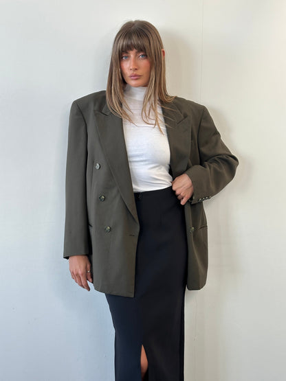 Christian Dior Monsieur 1980s Pure Wool Double Breasted Blazer - 41R/XL